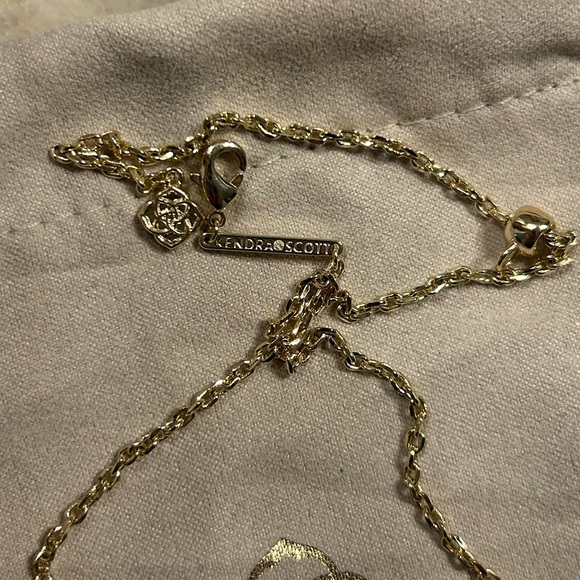 Kendra Scott Gold Necklace with White CZ Sparkling Stone - Picture 6 of 7